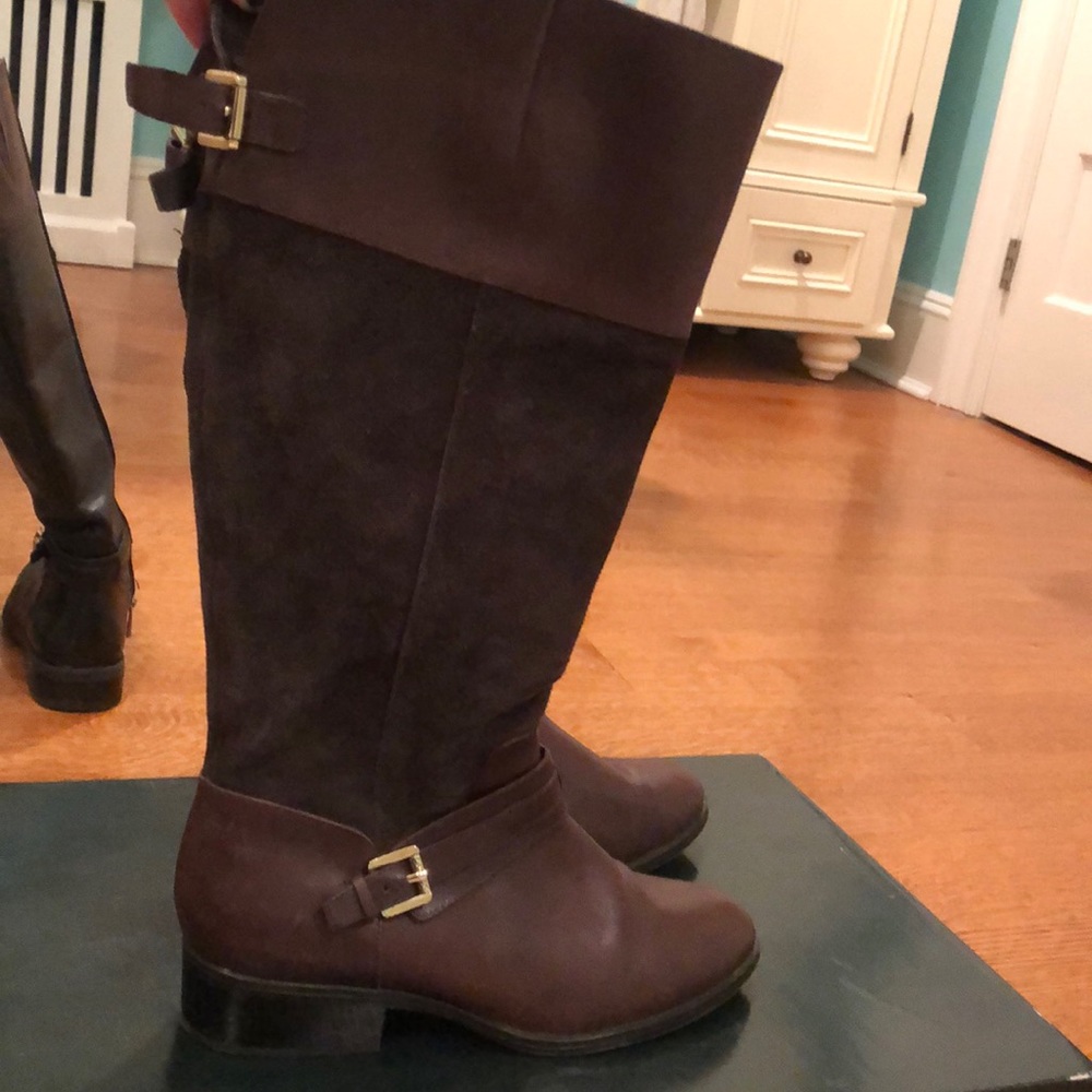 Ralph Lauren swede and leather brown boots